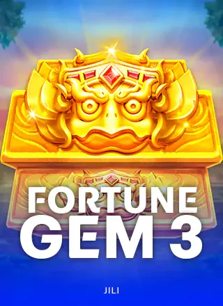 ภาพปกเกม Fortune Gem 3 (รูปปั้นทองบนพื้นน้ำเงิน) ในแผงภาพเด่นหน้าแรก