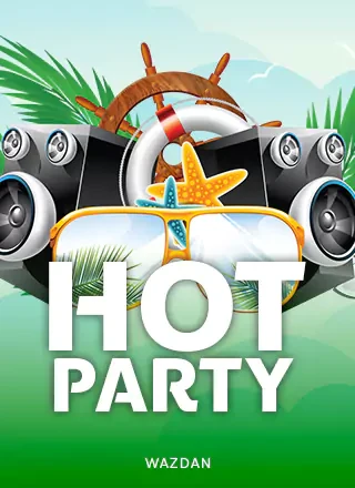 ภาพปกเกม Hot Party (ลำโพงและพวงมาลัยเรือบนพื้นเขียว) หมวดWazdan ในตารางเกมหน้าแรก