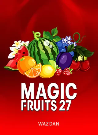 ภาพปกเกม Magic Fruits 27 (ผลไม้หลากสีบนพื้นแดง) หมวดWazdan ประกอบหัวข้อขนมหวานและผลไม้