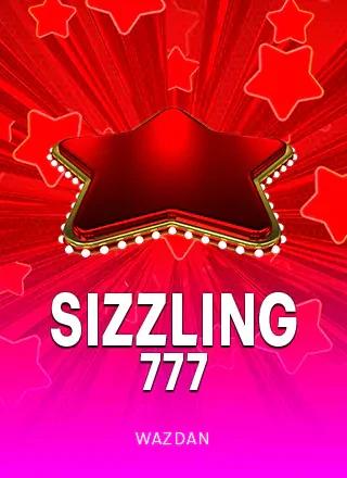 ภาพปกเกม Sizzling 777 (เลขเจ็ดสามตัวบนพื้นแดง) หมวดWazdan ในตารางเกมหน้าแรก
